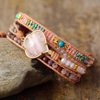 Thumbnail for Tender Love Rose Quartz Wrap Bracelet-Your Soul Place