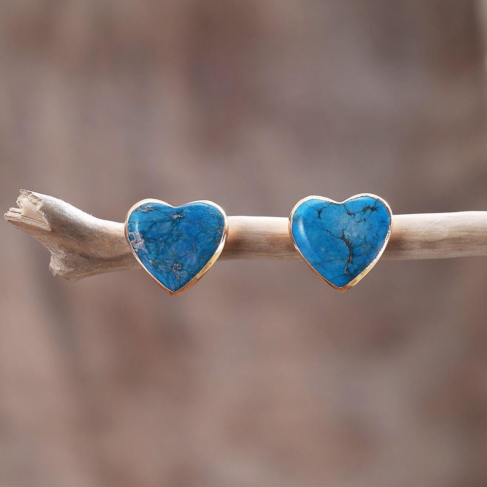 Lovely Heart Jasper Stud Earrings-Your Soul Place