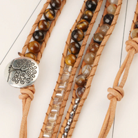Thumbnail for Ammonite Fossils Tiger Eye Wrap Bracelet-Your Soul Place