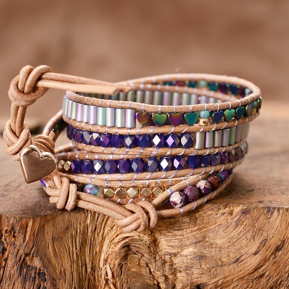 Dreams Come True Heart Amethyst Wrap Bracelet-Your Soul Place