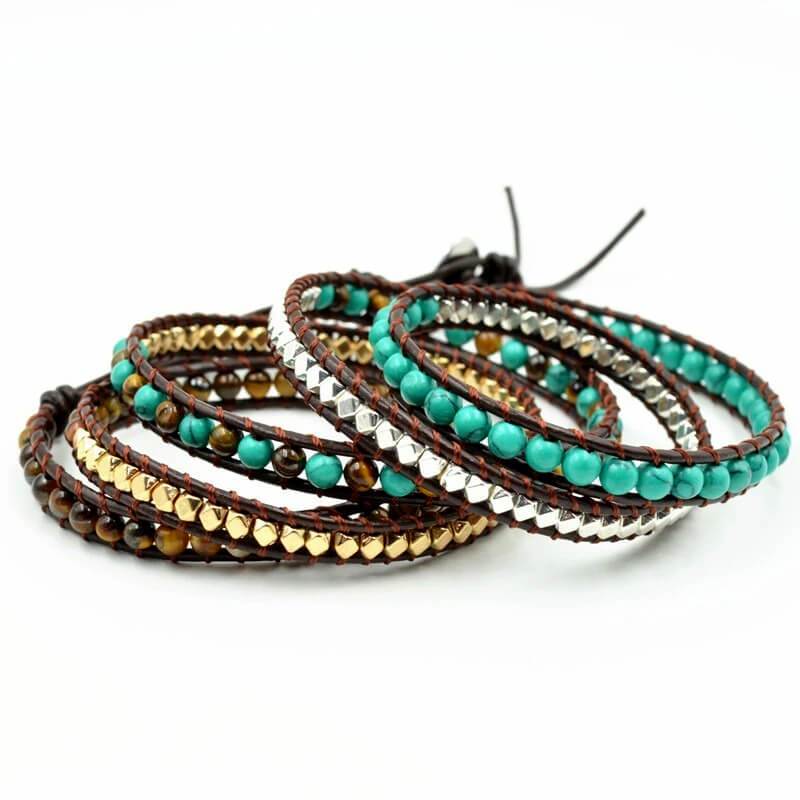 The Stabilization Turquoise And Jasper Bead Friendship Wrap Bracelet-Your Soul Place