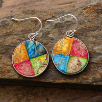 Thumbnail for Ethnic Colorful Jasper Dangle Earrings-Your Soul Place