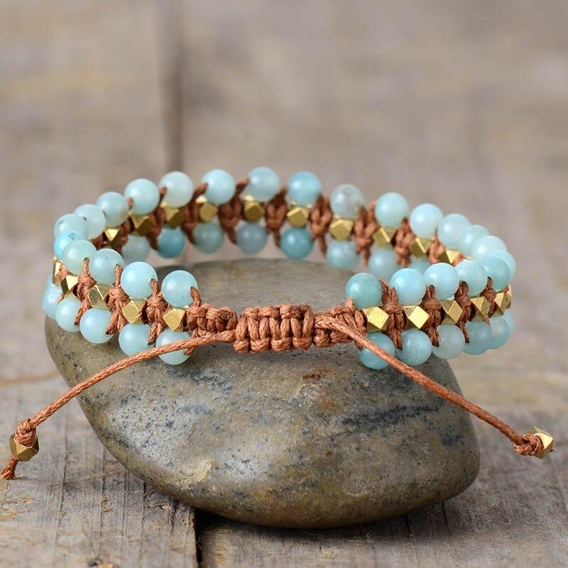 The Soothing Amazonite Bohemian Woven Bracelet-Your Soul Place