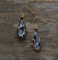 Thumbnail for Natural Sliced Grey Druzy Geode Earrings-Your Soul Place