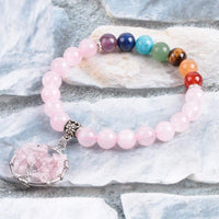 Thumbnail for Pink Quartz 7 Chakra Healing Bracelet-Your Soul Place