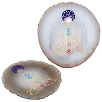 Thumbnail for 7 Chakra Engraved Agate Slice-Your Soul Place