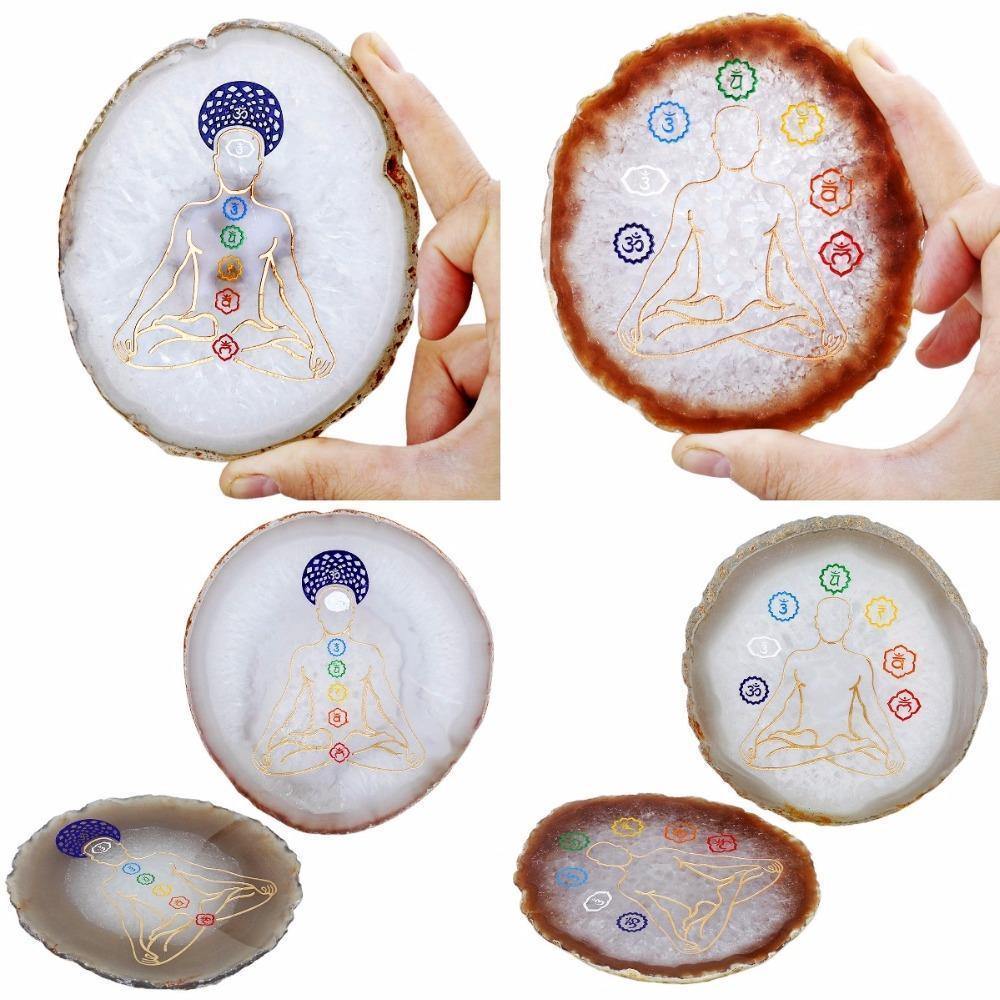 7 Chakra Engraved Agate Slice-Your Soul Place