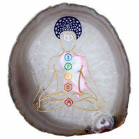 Thumbnail for 7 Chakra Engraved Agate Slice-Your Soul Place