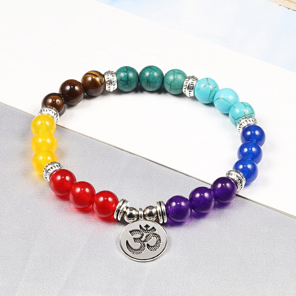 Multicolor Seven Chakra Reiki Healing Bracelet