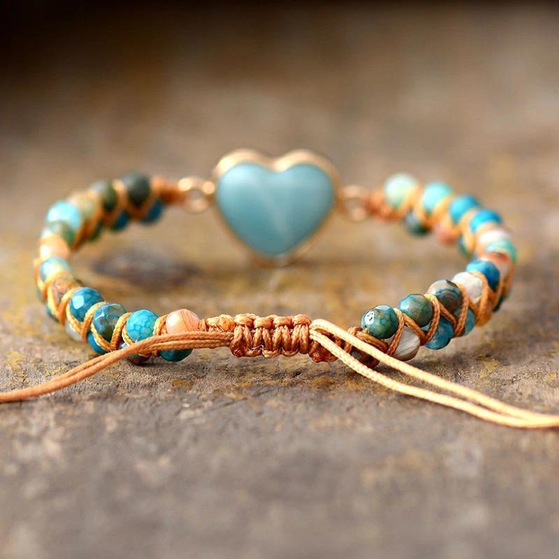 Blue Sky Heart Amazonite Bracelet-Your Soul Place