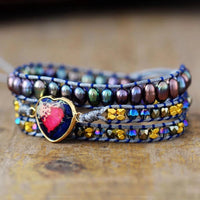 Thumbnail for Heart Freshwater Pearls Storyline Wrap Bracelet-Your Soul Place