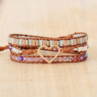 Thumbnail for Natural Tourmaline Crystal Heart Wrap Bracelet-Your Soul Place