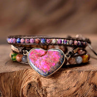 Thumbnail for Strawberry Emotional Loving Heart Jasper Wrap Bracelet-Your Soul Place