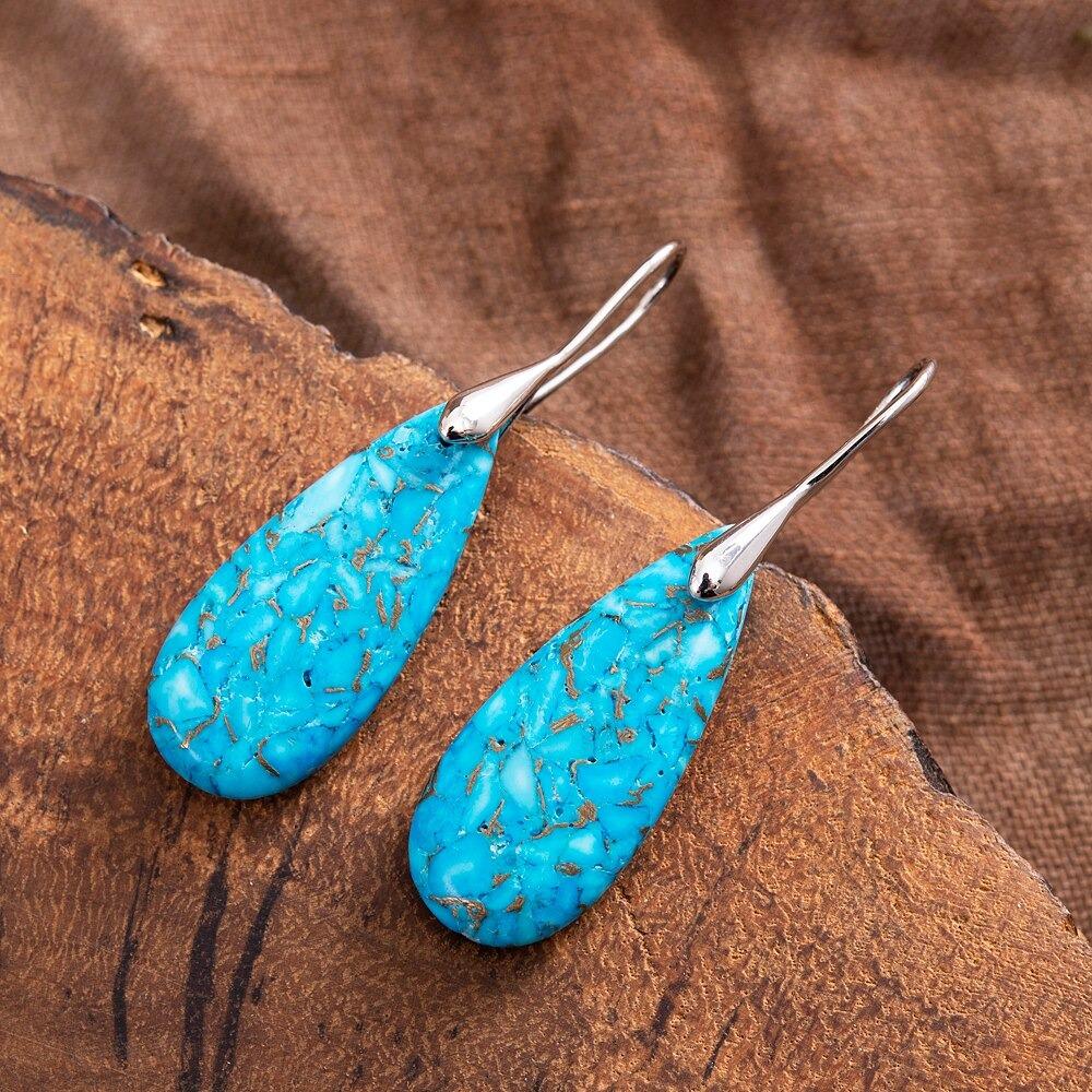 Small Surprises Turquoise Teardrop Earrings-Your Soul Place