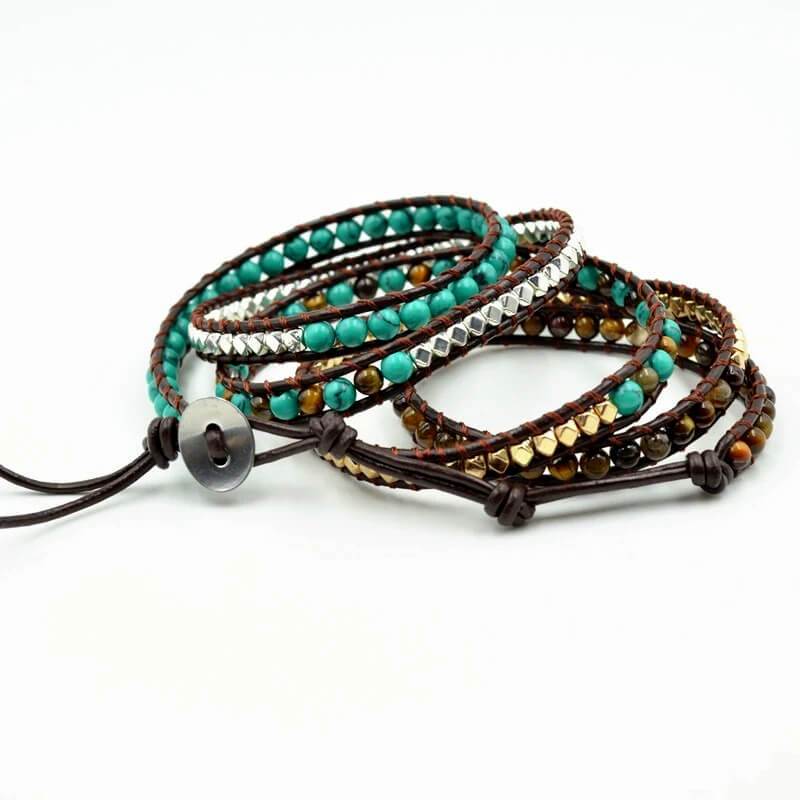 The Stabilization Turquoise And Jasper Bead Friendship Wrap Bracelet-Your Soul Place