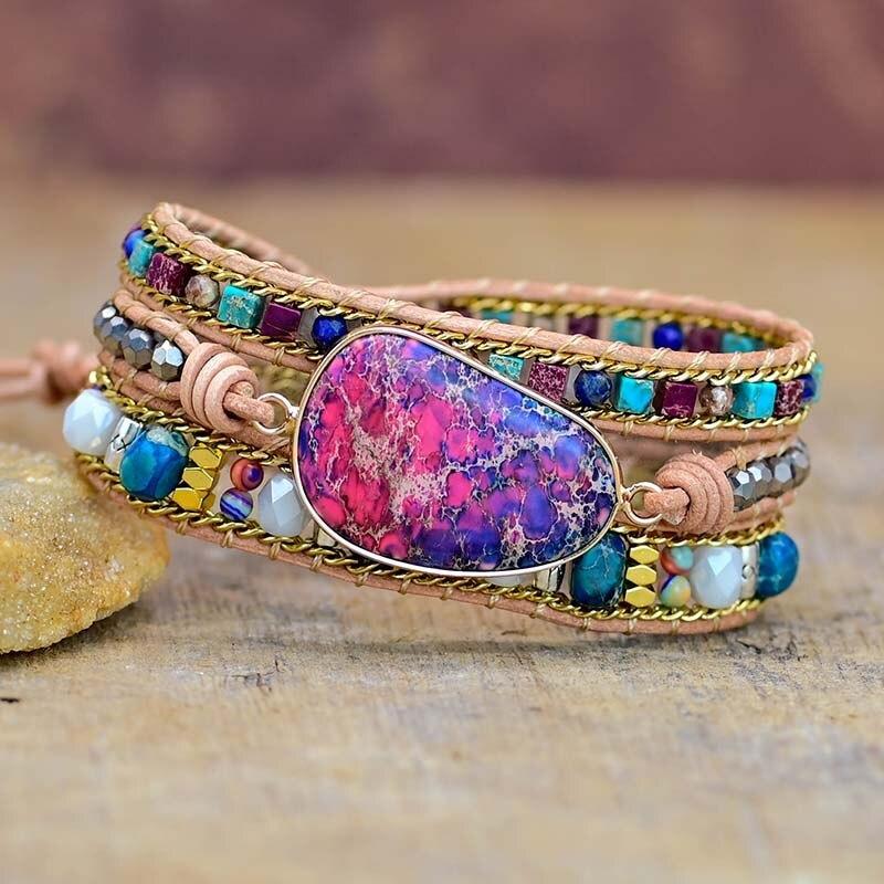 Sunset Red Jasper Wrap Bracelet-Your Soul Place