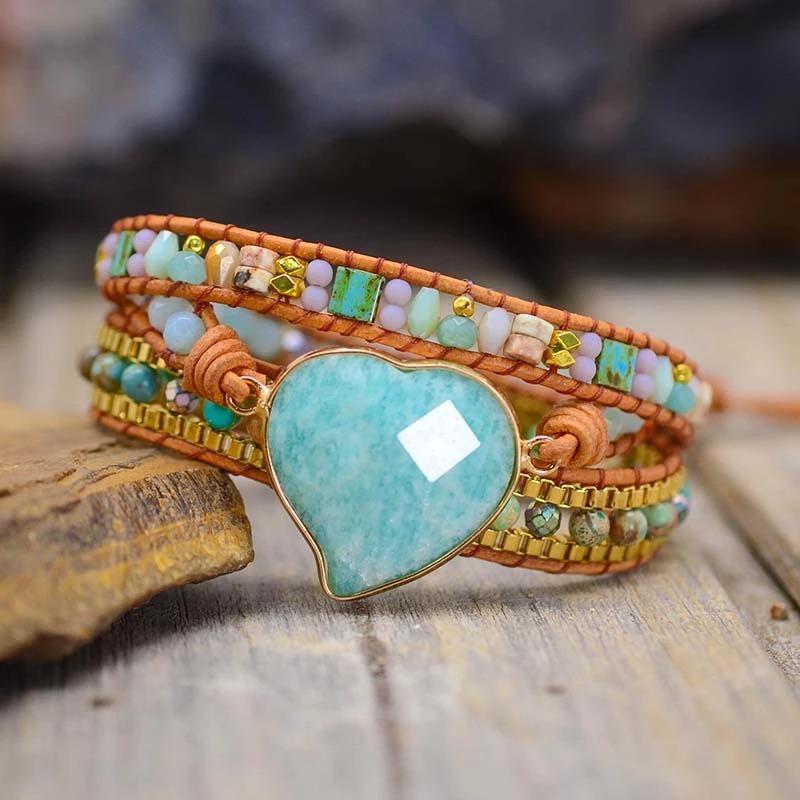 Pure Friendship Amazonite Wrap Bracelet-Your Soul Place