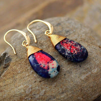 Thumbnail for Holiday Nights Jasper Teardrop Earrings-Your Soul Place