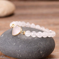Thumbnail for Harmonious Rose Quartz Love Heart Beads Bracelet-Your Soul Place