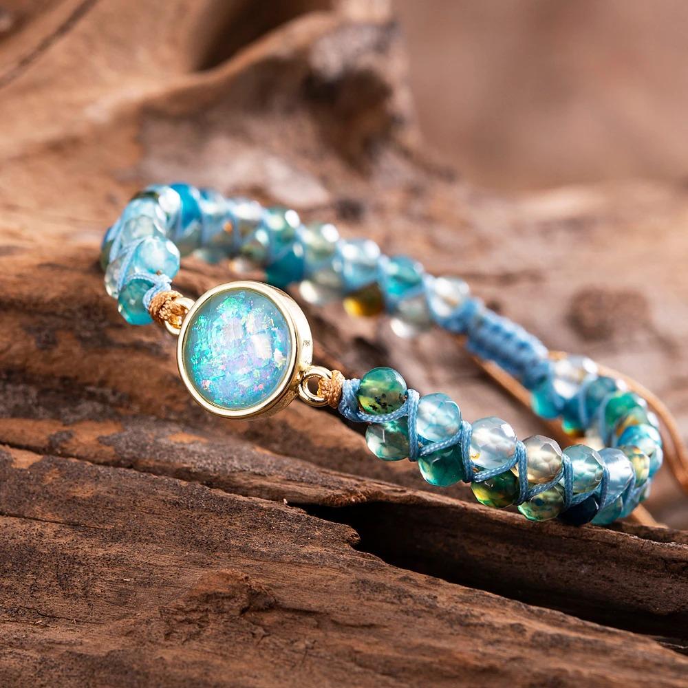 Blue Round Opal Bracelet-Your Soul Place