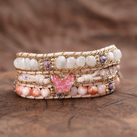 Thumbnail for Embracing The New Season Pink Butterfly Opal Wrap Bracelet-Your Soul Place