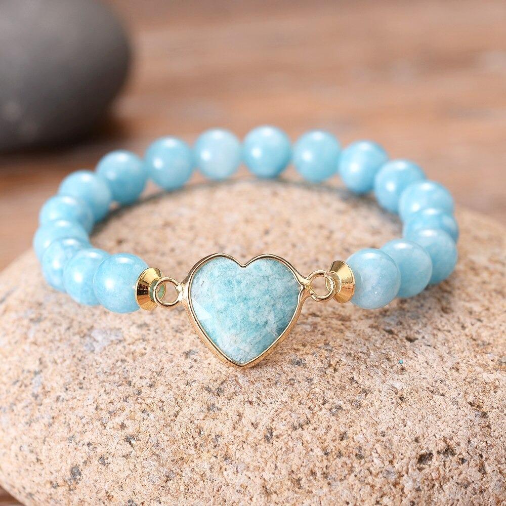 The Mental Clarity Amazonite Heart Love Bracelet-Your Soul Place