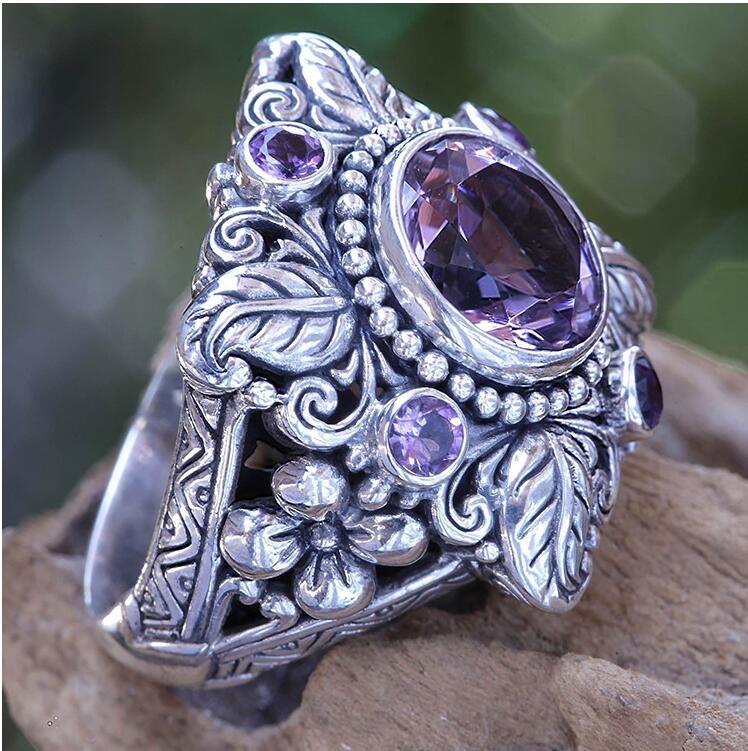 Silver Amethyst Vintage Ring-Your Soul Place