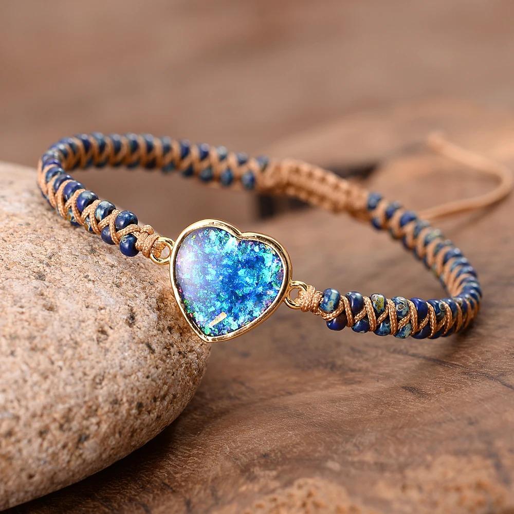 Unique Blue Opal Braided Bracelet-Your Soul Place