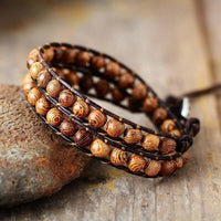 Thumbnail for Natural Banded Sandalwood Wrap Bracelet-Your Soul Place