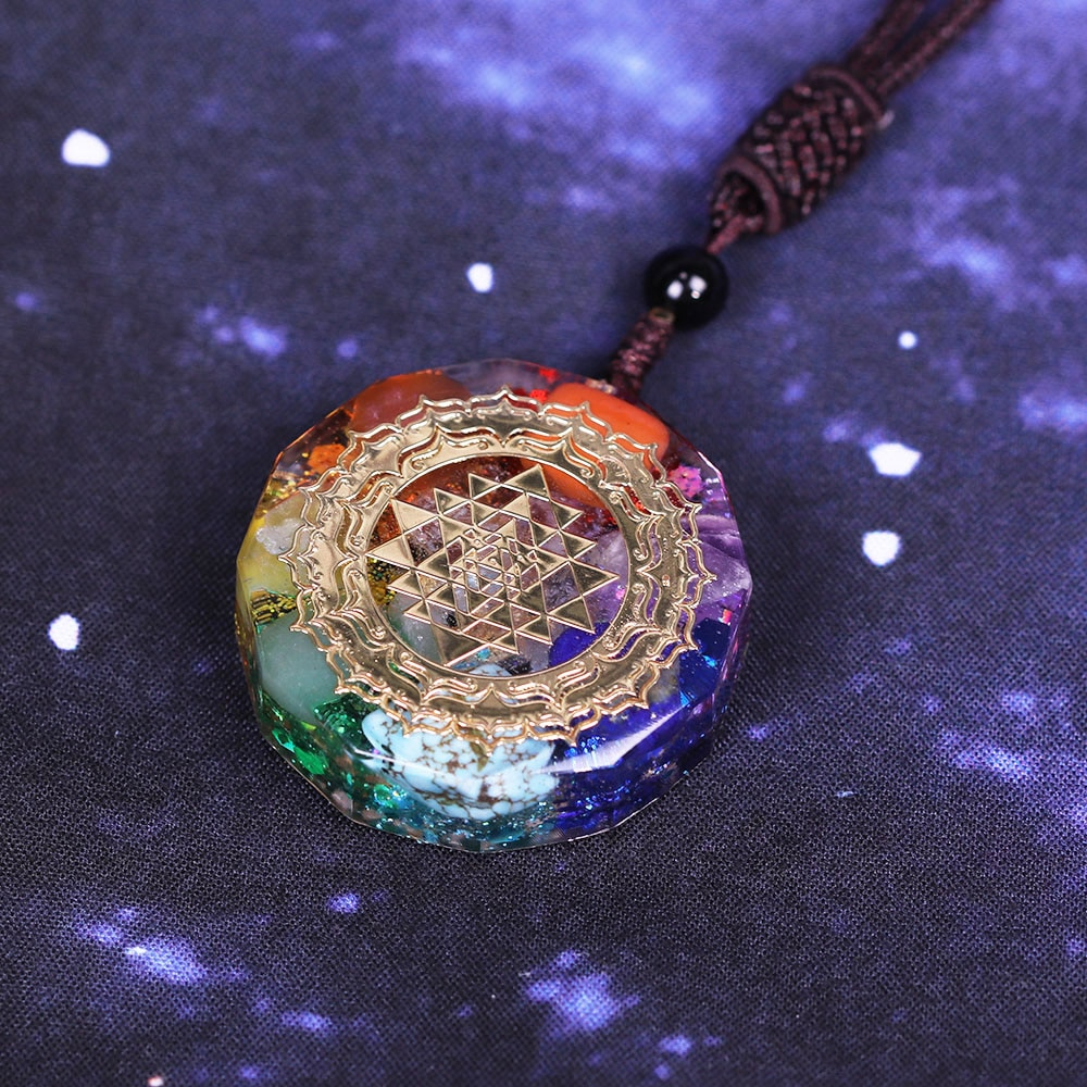 Orgonite pendant best sale sri yantra necklace
