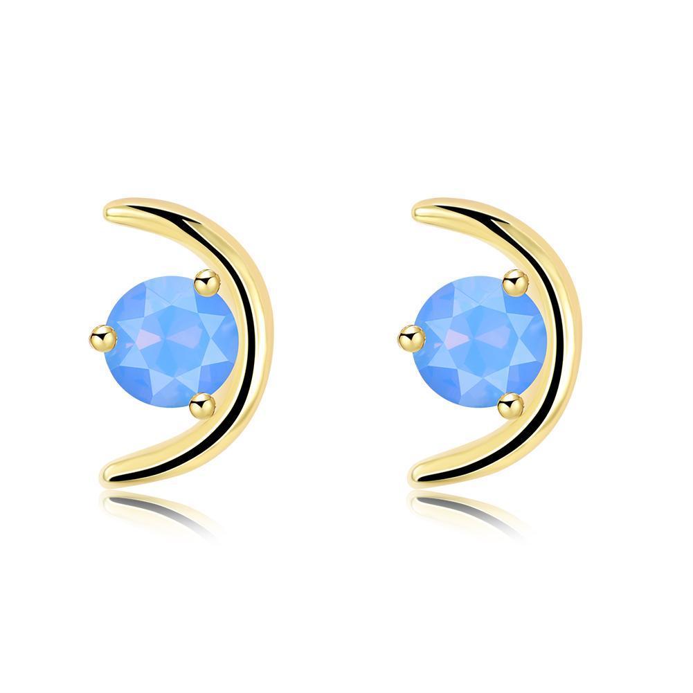 Opal Moon Stud Earrings-Your Soul Place