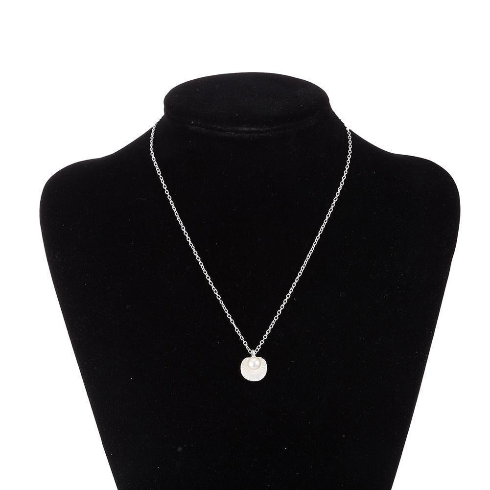 Seashell Pearl White Gold Necklace-Your Soul Place