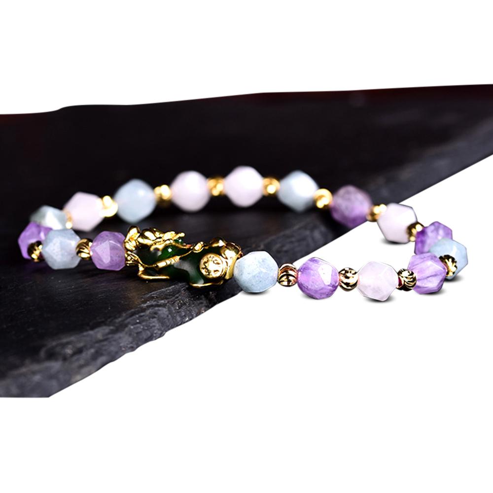 Wealth Pixiu Charm in Natural Amethyst Bracelet-Your Soul Place