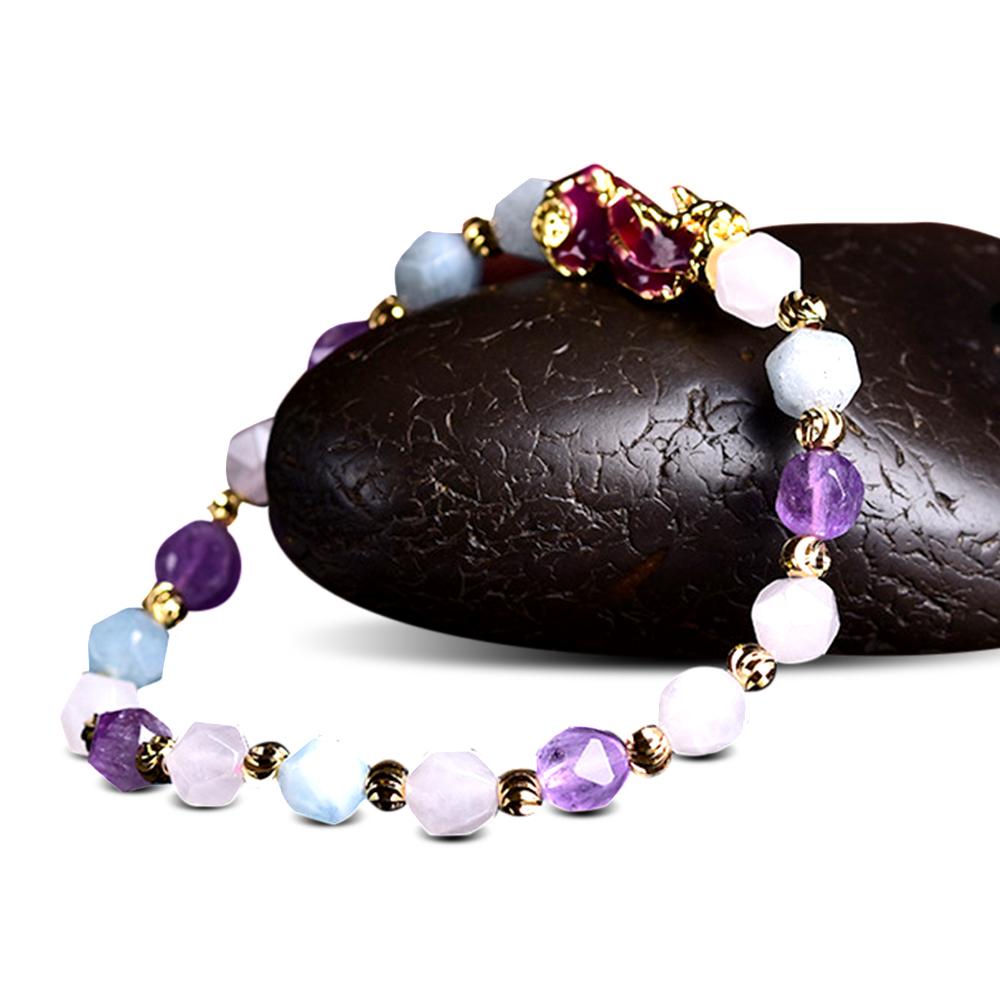 Wealth Pixiu Charm in Natural Amethyst Bracelet-Your Soul Place
