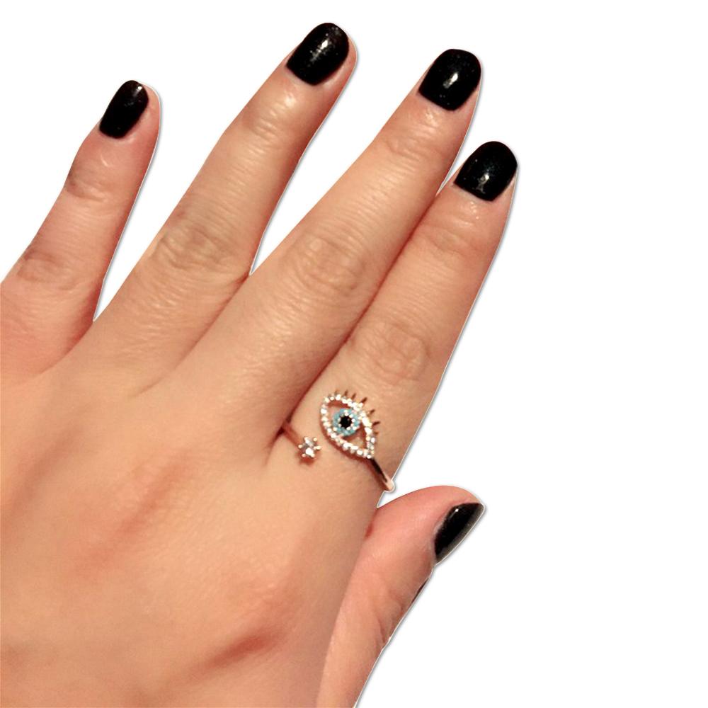 Resizeable Evil Eye Protection Rosegold Ring-Your Soul Place