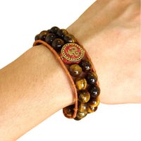 Thumbnail for Lucky Double Tiger's Eye Om Chakra Wrap Bracelet-Your Soul Place