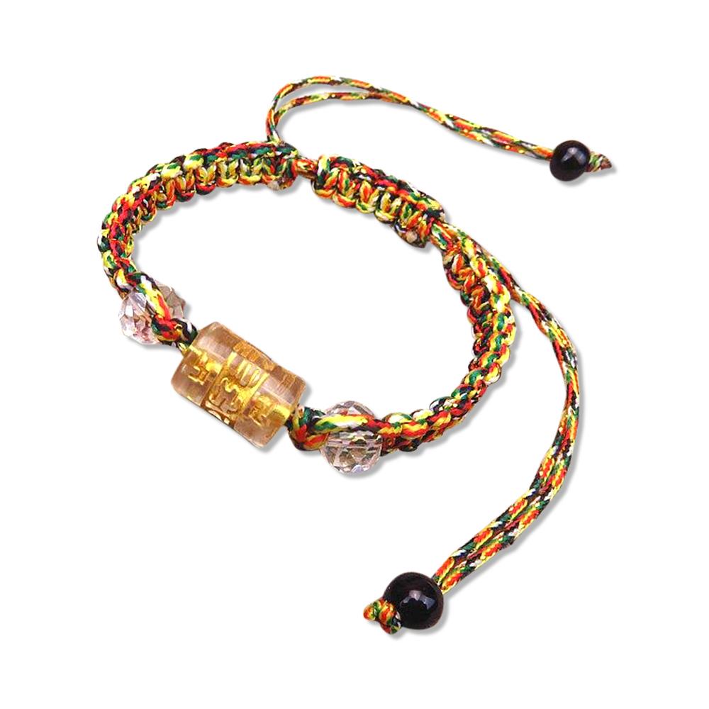 Retro Tibetan 6 Words Mantra Lucky Charm Braided Bracelet-Your Soul Place
