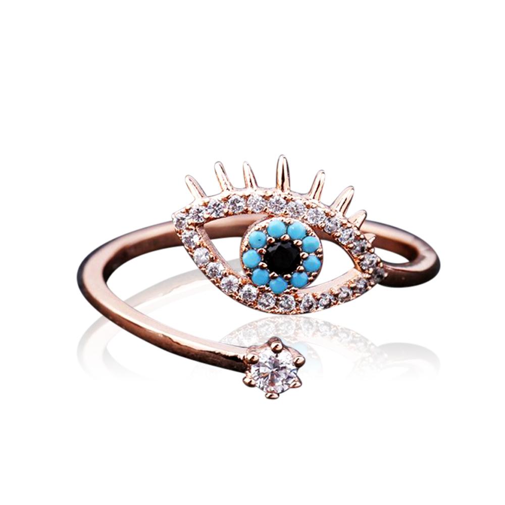 Resizeable Evil Eye Protection Rosegold Ring-Your Soul Place