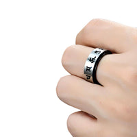 Thumbnail for Six True Words Titanium Mantra Rotating Ring-Your Soul Place
