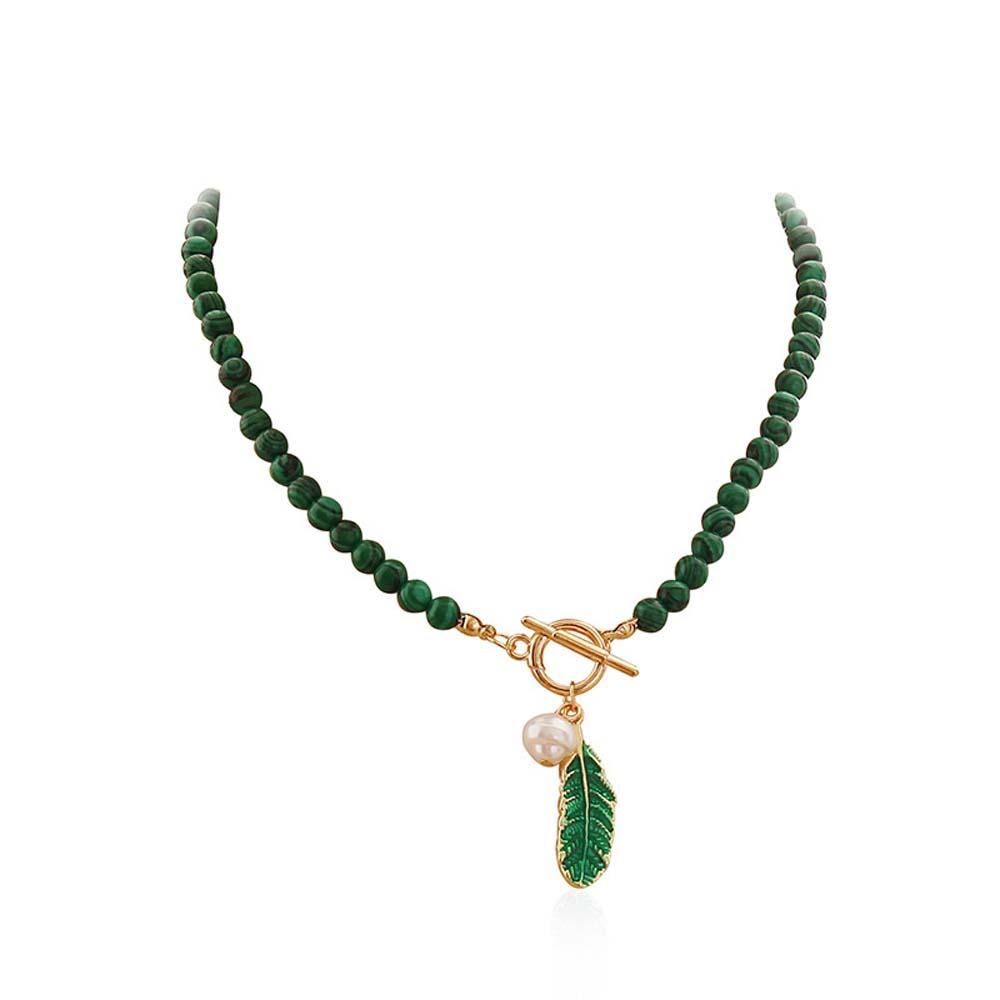 Spirit of Nature Malachite Pearl Necklace-Your Soul Place