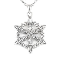 Thumbnail for Snowflake Fleur De Lis Glimmer Necklace-Your Soul Place