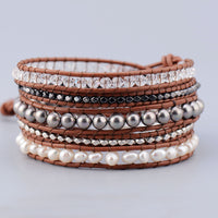 Thumbnail for Exquisite 5-Layer Pearl Crystal Bracelet