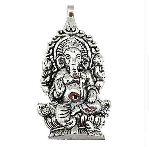 Ganesha Pendant Black Faux Leather Necklace-Your Soul Place