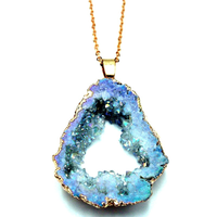 Thumbnail for Blue Crystal Geode Necklace-Your Soul Place