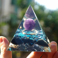 Thumbnail for Amethyst Crystal Sphere Orgonite Pyramid