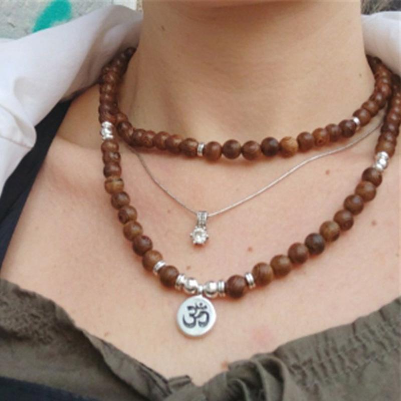 108 Wooden Beads Mala Bracelet X Lotus / Flower of Life / OM / Buddha-Your Soul Place