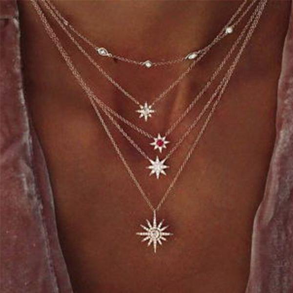 Celestial Stars Layered Necklace-Your Soul Place
