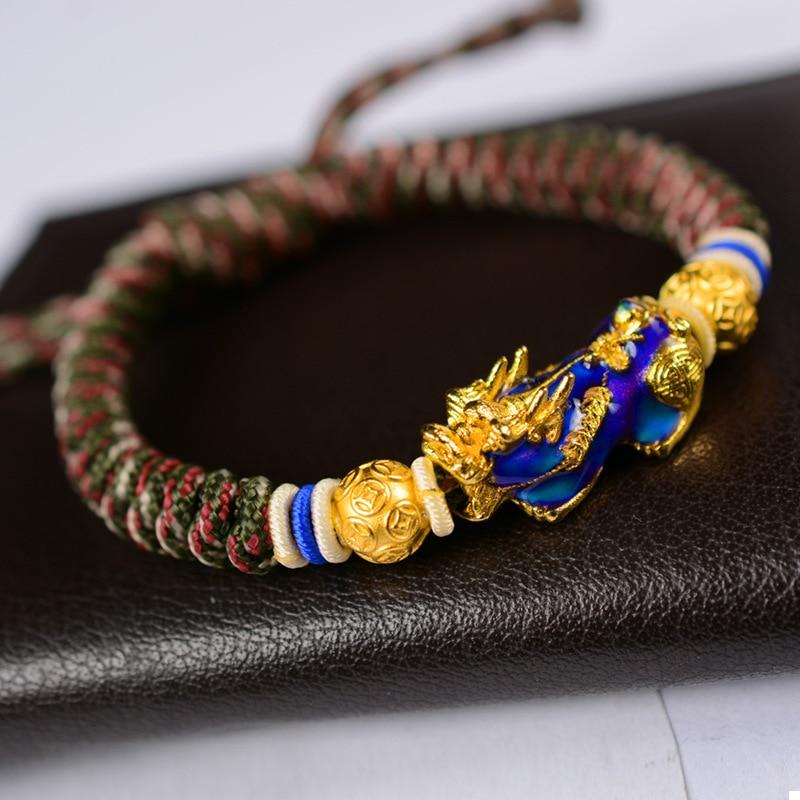 Temperature Color Changing Gold Pixiu Braided Lucky Rope Bracelet-Your Soul Place