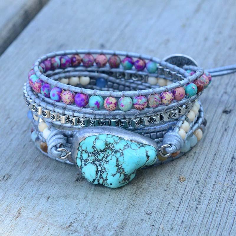 Healing Turquoise Protection Wrap Bracelet-Your Soul Place
