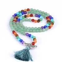 Thumbnail for Tree of Life 7 Chakra Green Aventurine 108 Mala Beads Bracelet-Your Soul Place